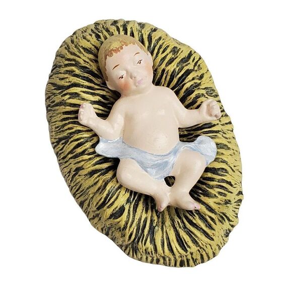 Vtg 90s Chalkware Nativity Set Angel Mary Joseph Baby Jesus Religious Christmas - Picture 5 of 8